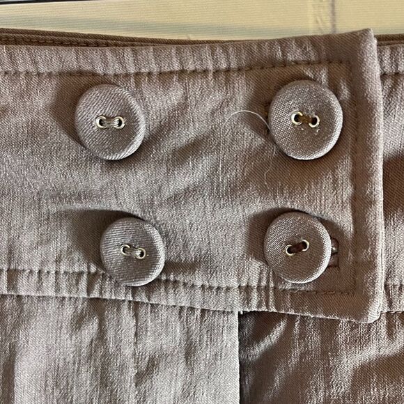 Anthro Elevenses Brown Nylon Blend Trousers Sz 8 - Picture 4 of 6